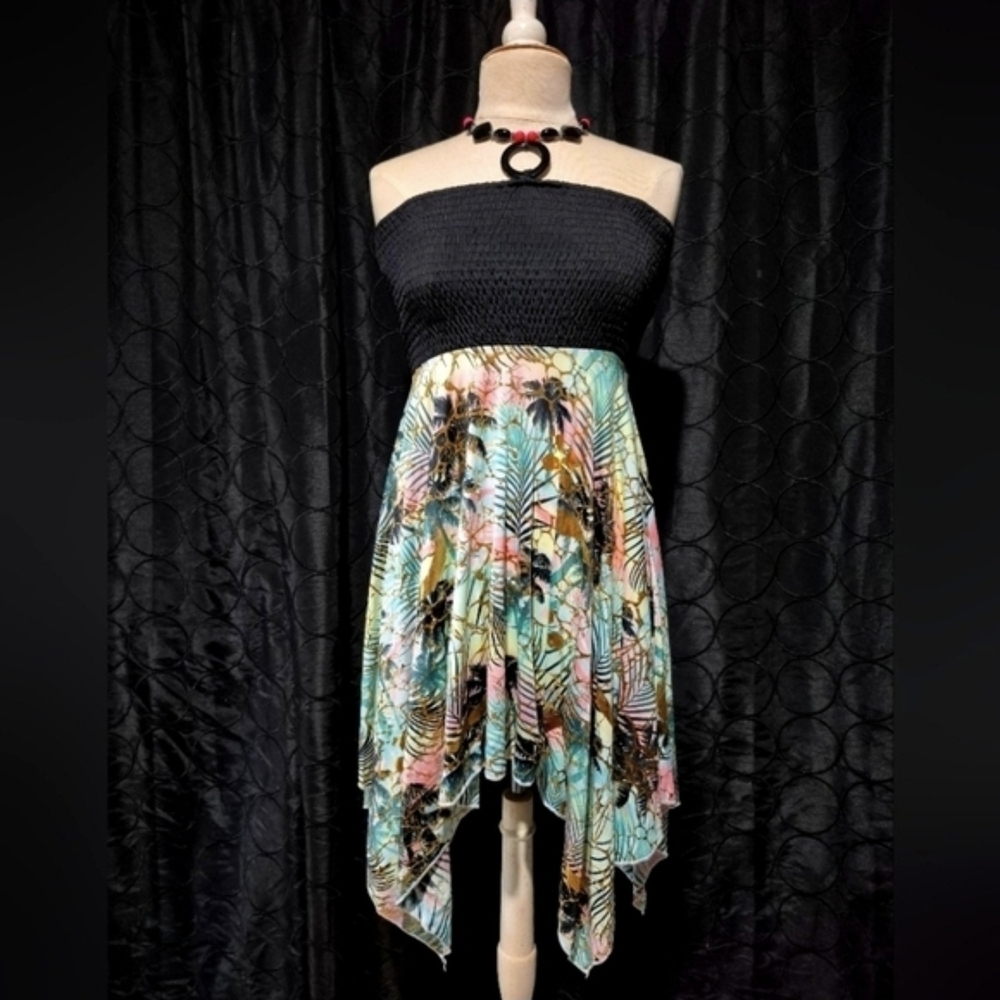Shoreline Black and Multicolor Mini Dress